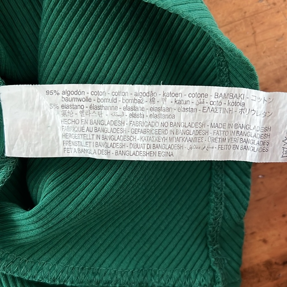 ZARA Green Dress with side Ruching XL - Picture 10 of 11